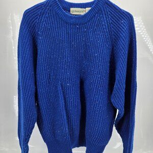 VINTAGE St Johns Bay Sweater Men XL Dark Blue Pullover Ribbed Classic 90s Raglan